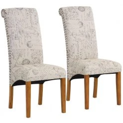 Beige and Brown Fabric Parsons Chair Set of 2 by JASMODER -JASMODER Sales Store beige and brown jasmoder dining chairs w48620061 76 1000