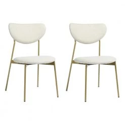 Beige Fabric Side Chair Set of 2 by JASMODER