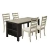 5-Piece Rectangle Beige Wood Top Dining Room Set, for Home or Commercial Use (Seats 4) by JASMODER -JASMODER Sales Store beige jasmoder dining room sets sh000217aaa 64 1000