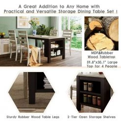 5-Piece Rectangle Beige Wood Top Dining Room Set, for Home or Commercial Use (Seats 4) by JASMODER -JASMODER Sales Store beige jasmoder dining room sets sh000217aaa fa 1000