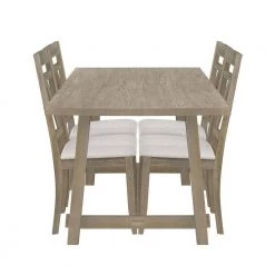 5-Piece Rectangle Beige Wood Top Dining Room Set, for Home or Commercial Use (Seats 4) by JASMODER -JASMODER Sales Store beige jasmoder dining room sets sh000218aae fa 1000