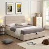 57.5 in. W Beige Full Frame Platform Bed by JASMODER -JASMODER Sales Store beige jasmoder platform beds sm001010aaa 64 1000
