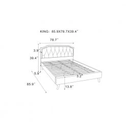 78.7 in. W Beige King Frame Platform Bed by JASMODER -JASMODER Sales Store beige jasmoder platform beds w815s00005 fa 1000