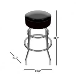 31 in. Chrome Swivel Cushioned Bar Stool by Trademark -JASMODER Sales Store black chrome trademark bar stools 1000 black 40 1000