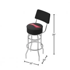 Budweiser Bowtie Red or Black 30 in. Chrome Swivel Cushioned Bar Stool by Trademark -JASMODER Sales Store black chrome trademark bar stools ab1100 bud 40 1000