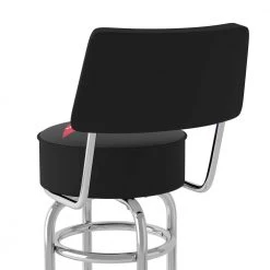 Budweiser Bowtie Red or Black 30 in. Chrome Swivel Cushioned Bar Stool by Trademark -JASMODER Sales Store black chrome trademark bar stools ab1100 bud 66 1000
