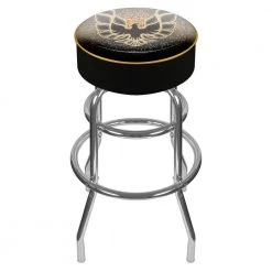 Pontiac Firebird 31 in. Chrome Swivel Cushioned Bar Stool by Trademark