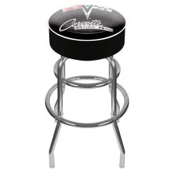 Corvette C2 31 in. Chrome Swivel Cushioned Bar Stool by Trademark