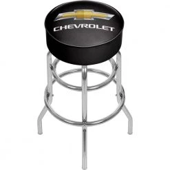 Chevy 31 in. Chrome Swivel Cushioned Bar Stool by Trademark