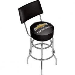 Chevrolet 30 in. Chrome Swivel Cushioned Bar Stool by Trademark