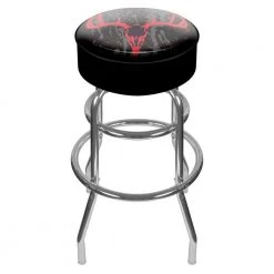 Hunting Skull 31 in. Chrome Swivel Cushioned Bar Stool by Trademark