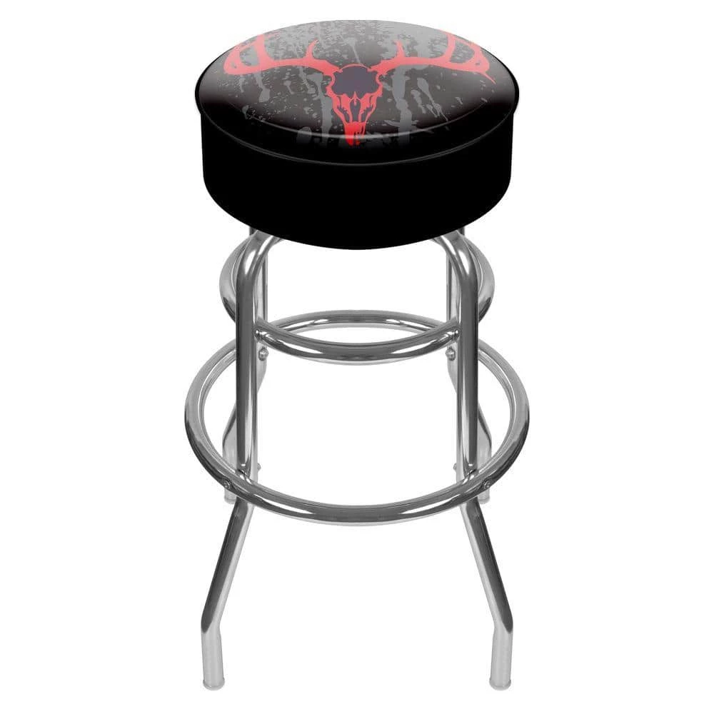 Hunting Skull 31 in. Chrome Swivel Cushioned Bar Stool by Trademark 3 Hunting Skull 31 in. Chrome Swivel Cushioned Bar Stool by Trademark