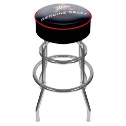 Miller Genuine Draft 31 in. Chrome Swivel Cushioned Bar Stool by Trademark