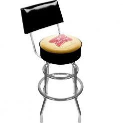 Miller High Life 30 in. Chrome Swivel Cushioned Bar Stool by Trademark