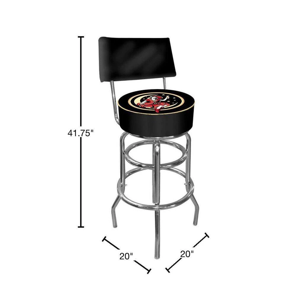 Miller High Life Girl in the Moon 30 in. Chrome Swivel Cushioned Bar Stool by Trademark 4 Miller High Life Girl in the Moon 30 in. Chrome Swivel Cushioned Bar Stool by Trademark - Image 2