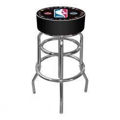 NBA Logo with All Teams 31 in. Chrome Padded Swivel Bar Stool by Trademark