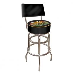 Texas Holdem 30 in. Chrome Swivel Cushioned Bar Stool by Trademark