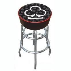 Four Aces Club 31 in. Chrome Swivel Cushioned Bar Stool by Trademark
