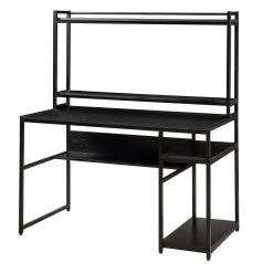47.2 in. Black Computer Desk with Bookshelf by JASMODER -JASMODER Sales Store black jasmoder computer desks wf196091aad 44 1000