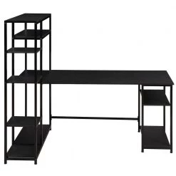 63 in. Black Computer Desk with Bookshelf by JASMODER
