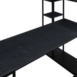 63 in. Black Computer Desk with Bookshelf by JASMODER -JASMODER Sales Store black jasmoder computer desks wf198285aab fa 1000