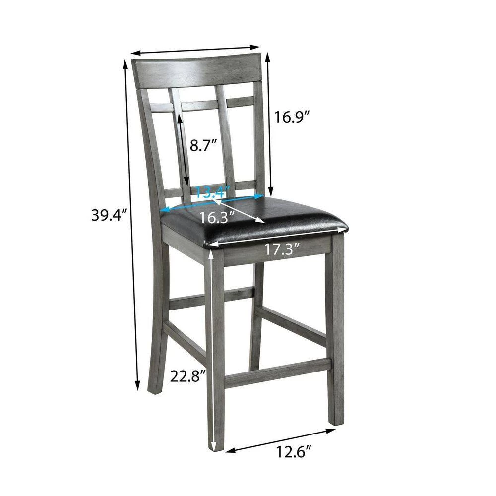 5-Piece Rectangle Black Wood Top Dining Room Set, for Home or Commercial Use (Seats 4) by JASMODER 8 5-Piece Rectangle Black Wood Top Dining Room Set, for Home or Commercial Use (Seats 4) by JASMODER - Image 6