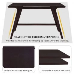 5-Piece Rectangle Black Wood Top Dining Room Set, for Home or Commercial Use (Seats 4) by JASMODER -JASMODER Sales Store black jasmoder dining room sets st000041aap 1f 1000