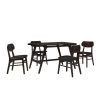5-Piece Rectangle Black Wood Top Dining Room Set, for Home or Commercial Use (Seats 4) by JASMODER -JASMODER Sales Store black jasmoder dining room sets st000041aap 64 1000