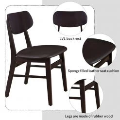 5-Piece Rectangle Black Wood Top Dining Room Set, for Home or Commercial Use (Seats 4) by JASMODER -JASMODER Sales Store black jasmoder dining room sets st000041aap 76 1000