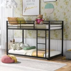 40.5 in. W Twin over Twin Metal Bunk Bed, Low Bunk Bed with Ladder, Black(New) by JASMODER 12 40.5 in. W Twin over Twin Metal Bunk Bed, Low Bunk Bed with Ladder, Black(New) by JASMODER -JASMODER Sales Store black jasmoder platform beds mf285535aab 40 1000