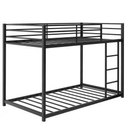 40.5 in. W Twin over Twin Metal Bunk Bed, Low Bunk Bed with Ladder, Black(New) by JASMODER 13 40.5 in. W Twin over Twin Metal Bunk Bed, Low Bunk Bed with Ladder, Black(New) by JASMODER -JASMODER Sales Store black jasmoder platform beds mf285535aab 4f 1000