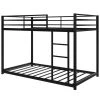 40.5 in. W Twin over Twin Metal Bunk Bed, Low Bunk Bed with Ladder, Black(New) by JASMODER