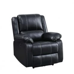 Black Faux Leather Sofa Power Recliner for Office and Home Living Room or Bedroom with USB charger by JASMODER