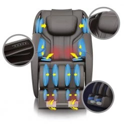 Black Wall Hugger Massage Chair Recliner with Zero Gravity and Bluetooth Speaker by JASMODER -JASMODER Sales Store black jasmoder recliners wgr8012 black 1f 1000