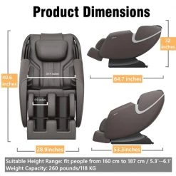 Black Wall Hugger Massage Chair Recliner with Zero Gravity and Bluetooth Speaker by JASMODER -JASMODER Sales Store black jasmoder recliners wgr8012 black 76 1000