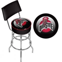 Ohio State Rushing Brutus 31 in. Chrome Padded Swivel Bar Stool by Trademark 9 Ohio State Rushing Brutus 31 in. Chrome Padded Swivel Bar Stool by Trademark -JASMODER Sales Store black red white trademark bar stools osu1100 hc 4f 1000