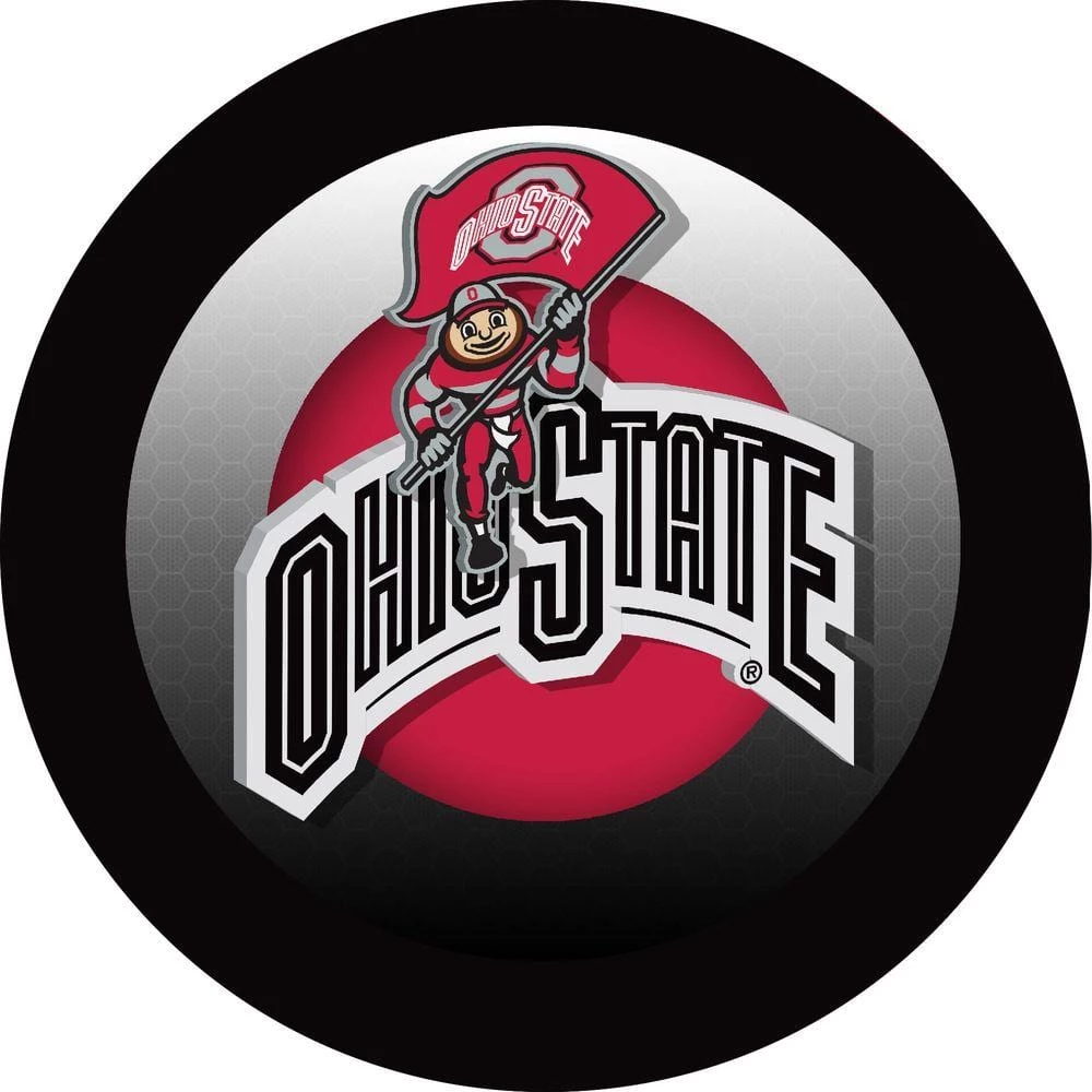 Ohio State Rushing Brutus 31 in. Chrome Padded Swivel Bar Stool by Trademark 5 Ohio State Rushing Brutus 31 in. Chrome Padded Swivel Bar Stool by Trademark - Image 3