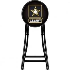 U.S. Army 24 in. Black Cushioned Folding Bar Stool by Trademark 7 U.S. Army 24 in. Black Cushioned Folding Bar Stool by Trademark -JASMODER Sales Store black trademark bar stools army2400 44 1000
