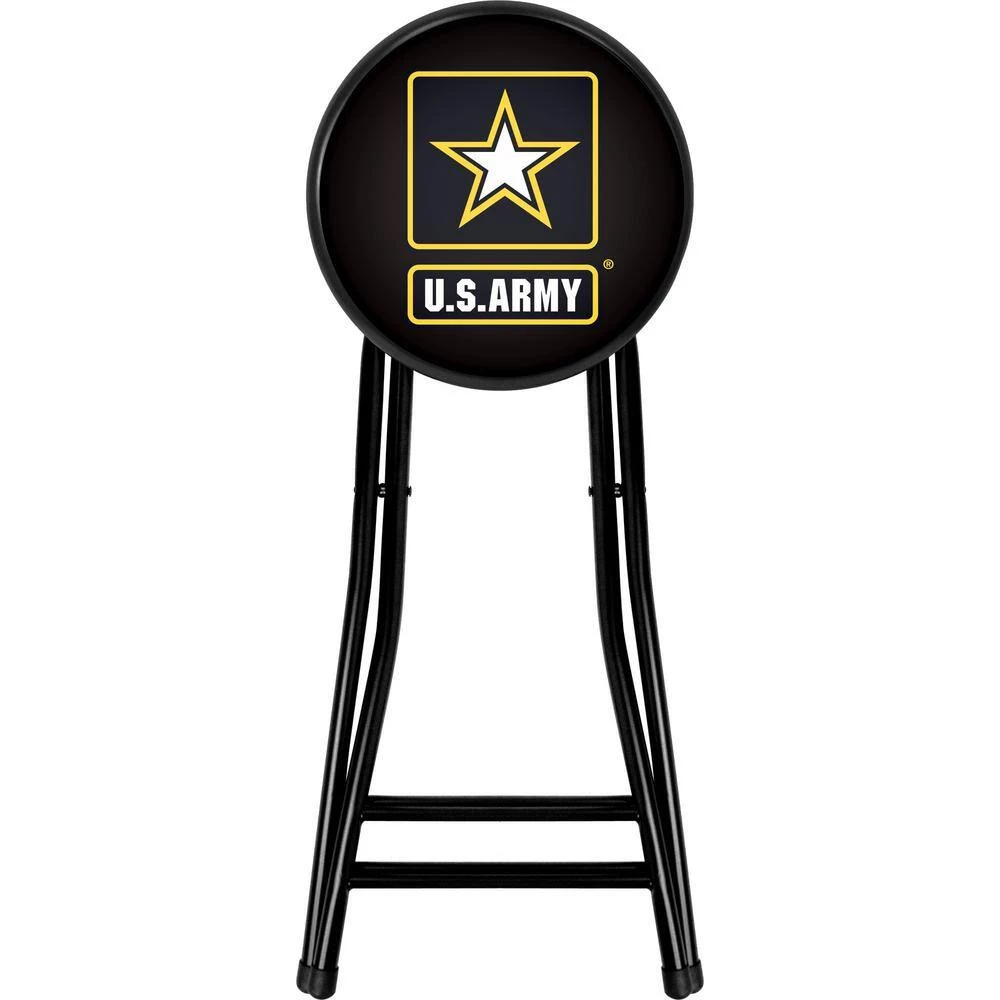 U.S. Army 24 in. Black Cushioned Folding Bar Stool by Trademark 5 U.S. Army 24 in. Black Cushioned Folding Bar Stool by Trademark - Image 3