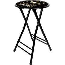 U.S. Army 24 in. Black Cushioned Folding Bar Stool by Trademark