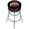 Ohio State Shadow Brutus 31 in. Chrome Padded Swivel Bar Stool by Trademark -JASMODER Sales Store black white red trademark bar stools osu1000 fade 64 1000