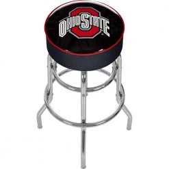 Ohio State Shadow Brutus 31 in. Chrome Padded Swivel Bar Stool by Trademark