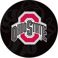 Ohio State Shadow Brutus 31 in. Chrome Padded Swivel Bar Stool by Trademark -JASMODER Sales Store black white red trademark bar stools osu1000 fade c3 1000