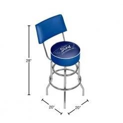 The Universal Car 31 in. Chrome Swivel Cushioned Bar Stool by Trademark -JASMODER Sales Store blue chrome trademark bar stools fd1100 uc 40 1000