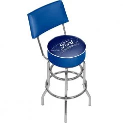 The Universal Car 31 in. Chrome Swivel Cushioned Bar Stool by Trademark