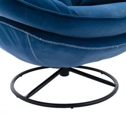 Blue Velvet Swivel and Tufted Barrel Chair with Ottoman Set by JASMODER -JASMODER Sales Store blue jasmoder accent chairs w67632623 1f 1000