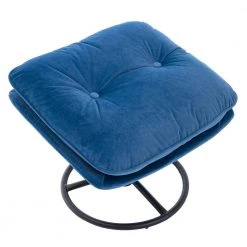 Blue Velvet Swivel and Tufted Barrel Chair with Ottoman Set by JASMODER -JASMODER Sales Store blue jasmoder accent chairs w67632623 44 1000