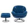Blue Velvet Swivel and Tufted Barrel Chair with Ottoman Set by JASMODER 1 Blue Velvet Swivel and Tufted Barrel Chair with Ottoman Set by JASMODER -JASMODER Sales Store blue jasmoder accent chairs w67632623 64 1000