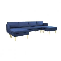 122 in. W 5 Seat Square Arm Polyester U Shaped Sofa in Blue by JASMODER 14 122 in. W 5 Seat Square Arm Polyester U Shaped Sofa in Blue by JASMODER -JASMODER Sales Store blue jasmoder sofas couches w223s01388 44 1000