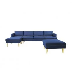 122 in. W 5 Seat Square Arm Polyester U Shaped Sofa in Blue by JASMODER 12 122 in. W 5 Seat Square Arm Polyester U Shaped Sofa in Blue by JASMODER -JASMODER Sales Store blue jasmoder sofas couches w223s01388 4f 1000